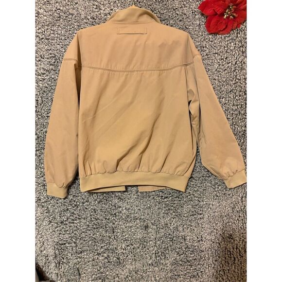 Haband Men's Bomber Jacket Size L Tan Lightweight Full Zip Casual Golf Jacket - Picture 7 of 8